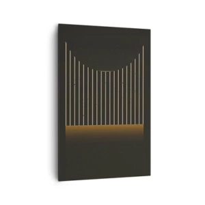 Quadro su tela - Stampe su Tela - Motivo geometrico a strisce su sfondo scuro - 80x120cm - Esaminare l'oscurità - Decorazione murale moderna per soggiorno e camera da letto ARTTOR