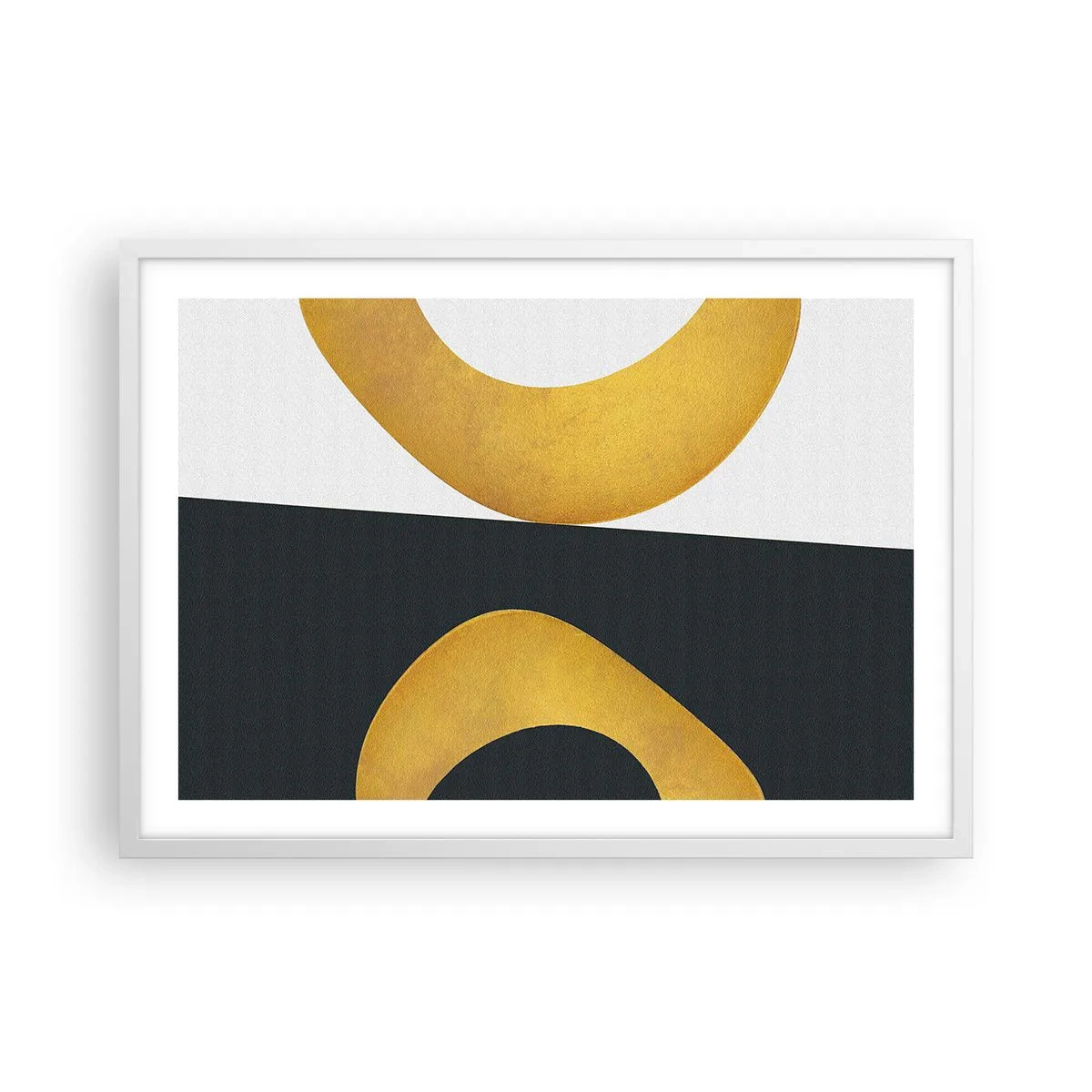 Poster in cornice bianca - Iniziamo dall'oro - 70x50 cm