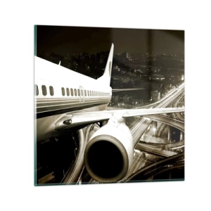 Quadro su vetro - Volare di notte - 40x40 cm