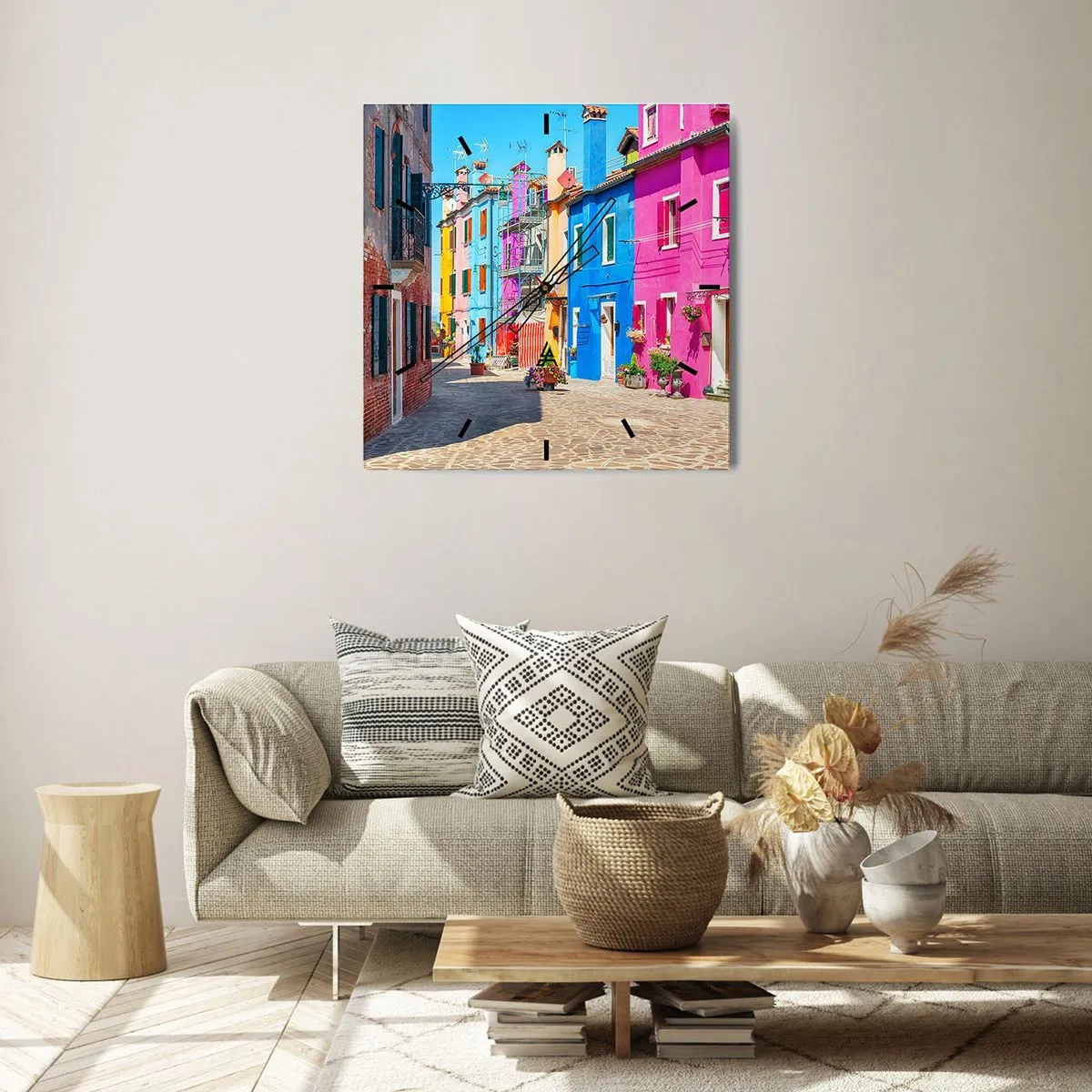 Orologio da parete - Orologio in Vetro - La cittadina dei pappagalli - 30x30 cm