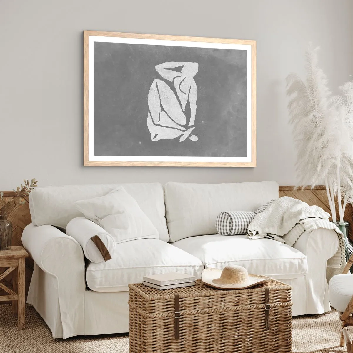 Poster in cornice rovere chiaro - Pensierosa - 40x30 cm