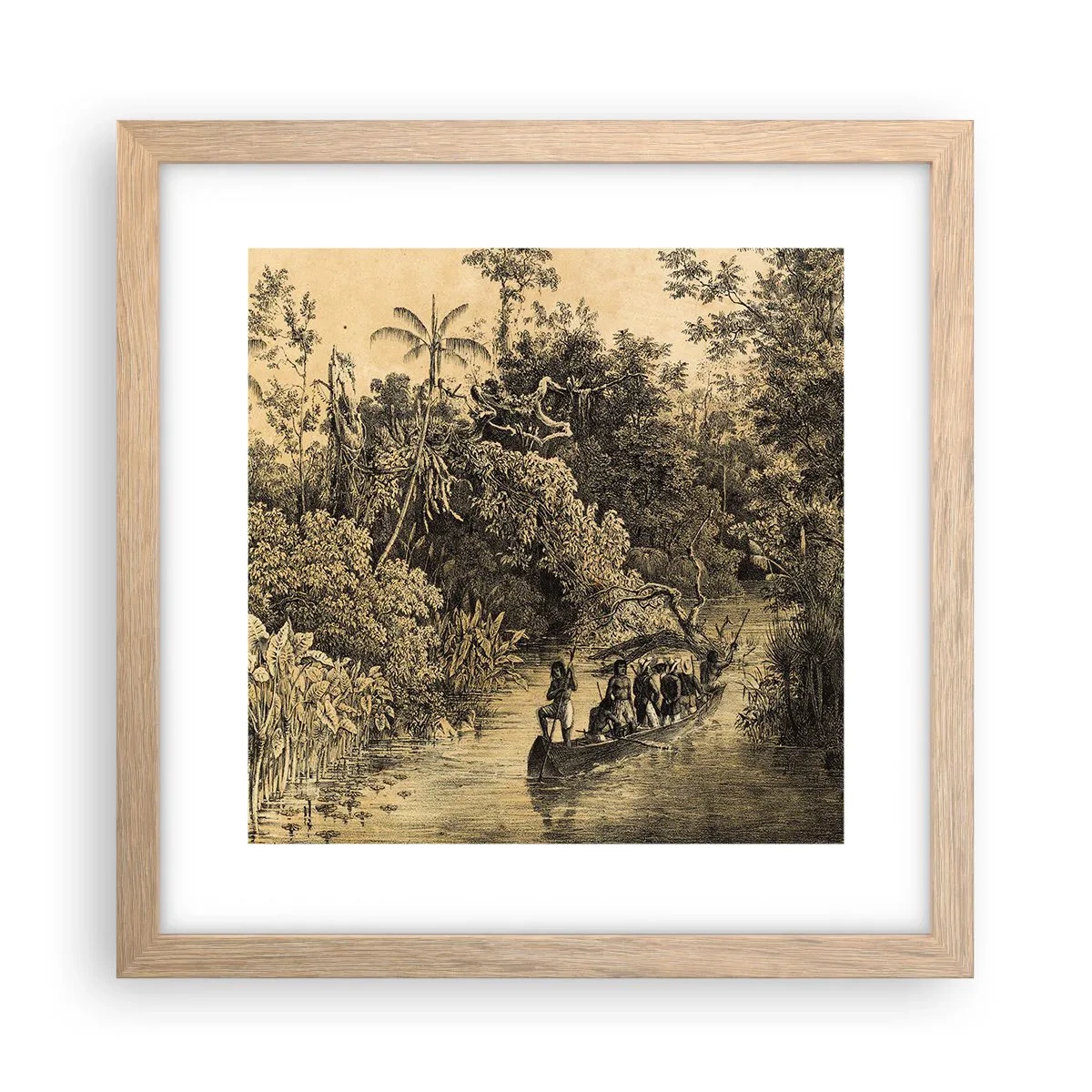 Poster in cornice rovere chiaro - Viaggio alla fonte - 30x30 cm