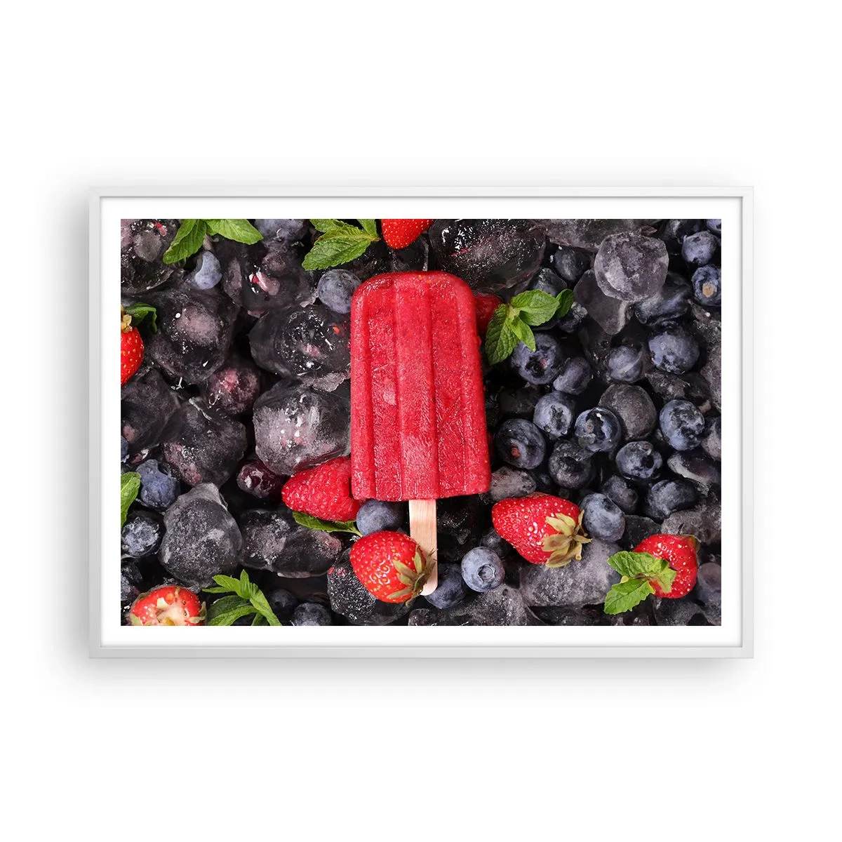 Poster in cornice bianca - Il sapore della calda estate - 100x70 cm
