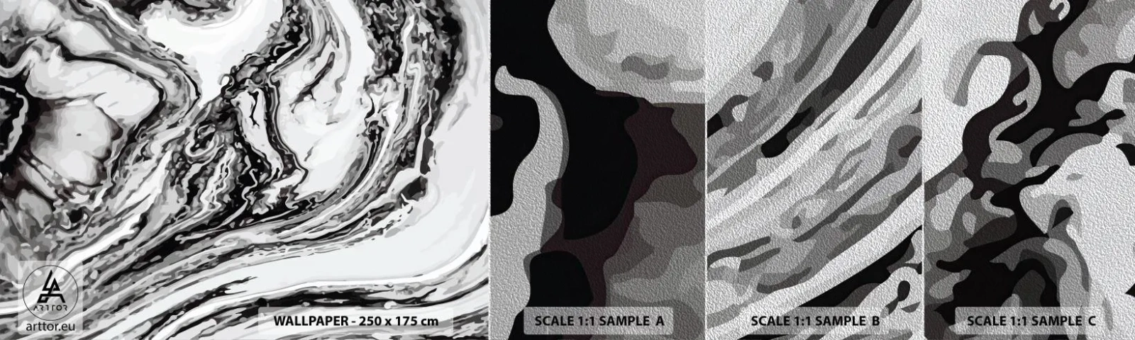 Campione di Fotomurale Premium Sand - All'inizio vi era il caos - Astrazione, Pezzo, Modello moderno - 100x30 cm