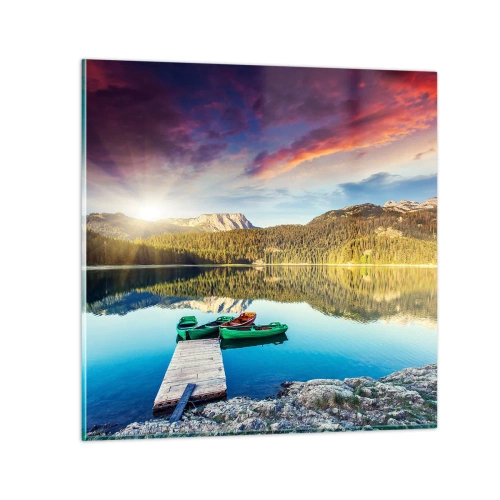 Quadro su vetro - Sull'acqua liscia come uno specchio - 30x30 cm