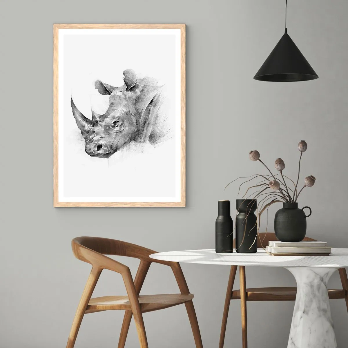 Poster in cornice rovere chiaro - Ritratto africano - 70x100 cm