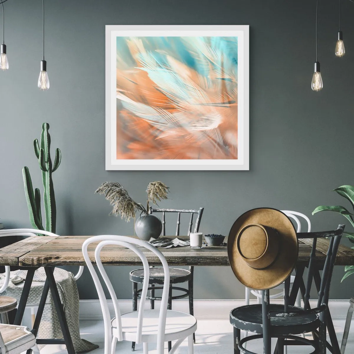 Poster in cornice bianca - Nel paese della mitezza - 60x60 cm