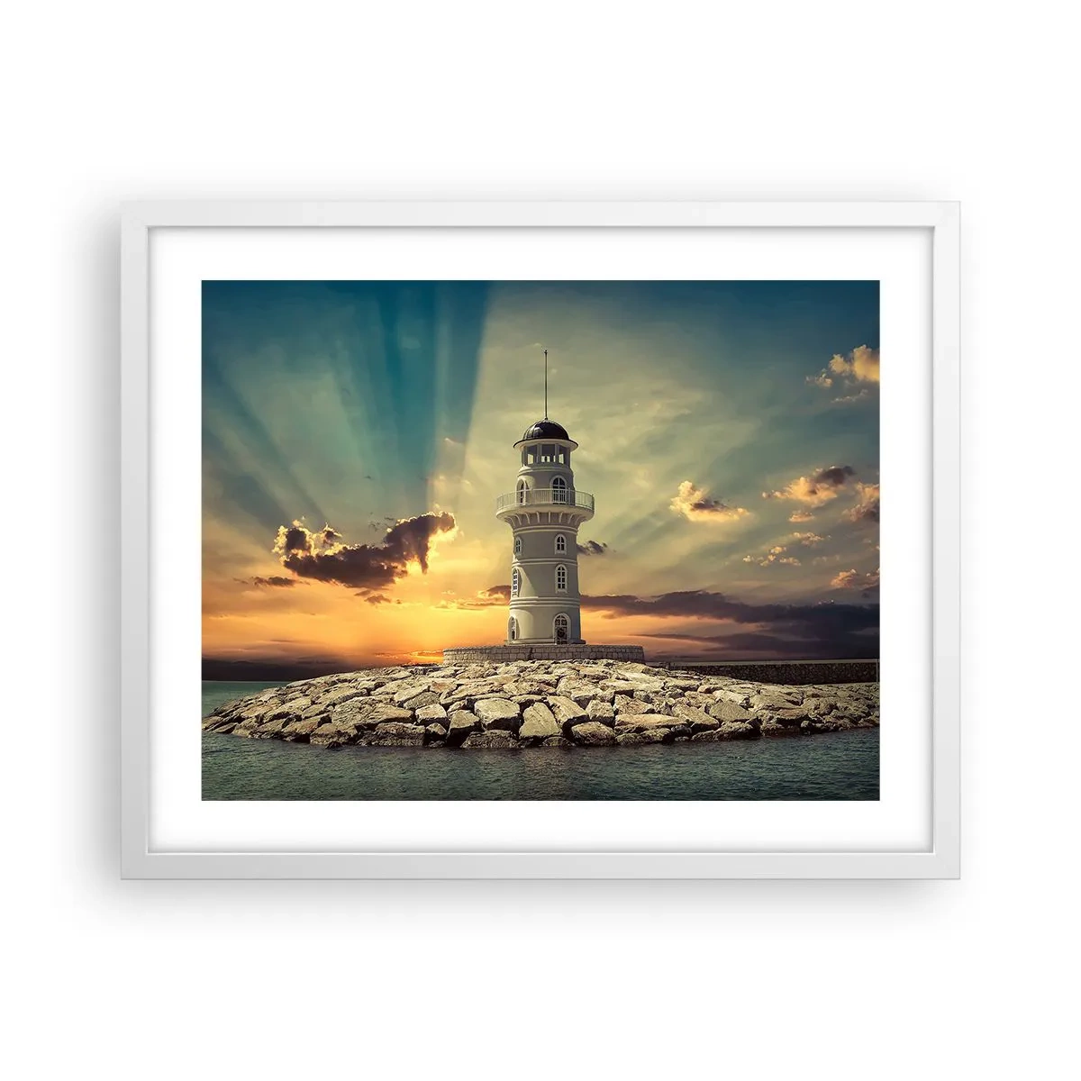 Poster in cornice bianca - Luce - Bontà - Bellezza - 50x40 cm