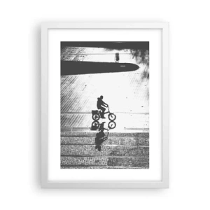 Poster in cornice bianca - Avanti, attraverso la città - 30x40 cm