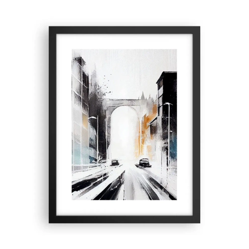 Poster in cornice nera - Studio di città: architettura e movimento - 30x40 cm