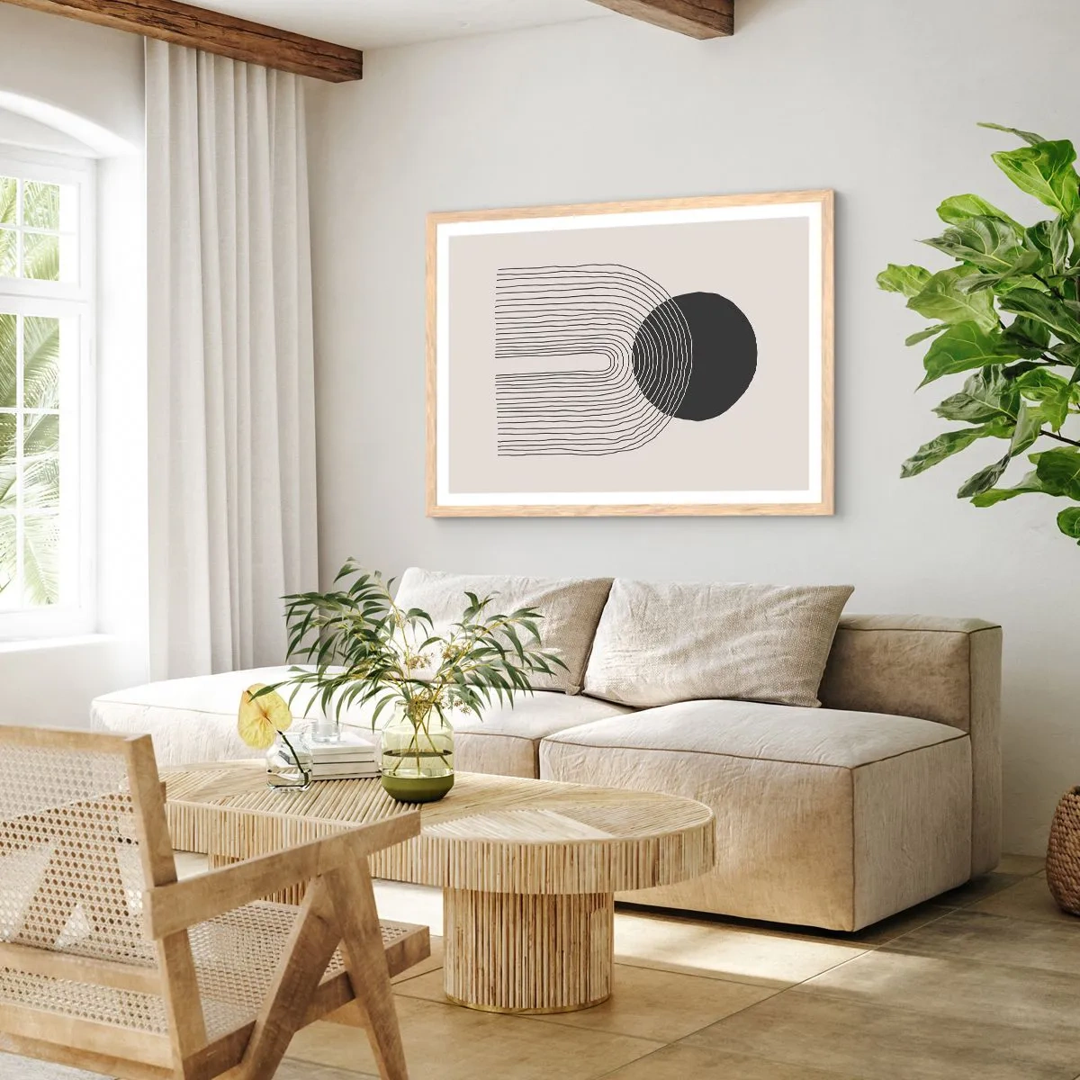 Poster in cornice rovere chiaro - Tremore e fiducia - 100x70 cm