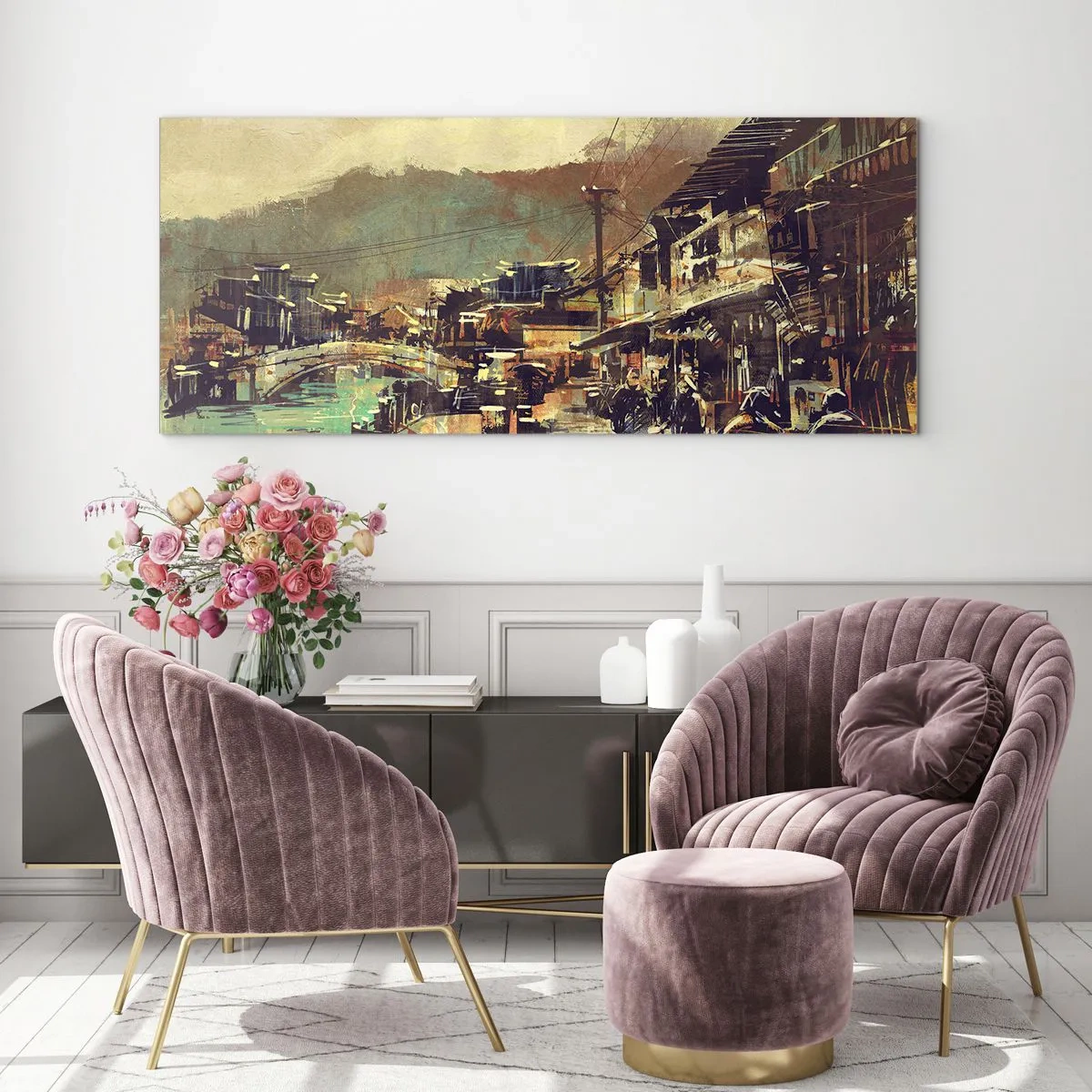 Quadro su vetro - La vita come ricchezza di grigio - 90x30 cm
