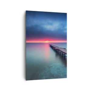 Quadro su tela - Stampe su Tela - Un molo di legno che conduce direttamente al mare al tramonto - 80x120cm - Tra il cielo e la terra - Decorazione murale moderna per soggiorno e camera da letto ARTTOR