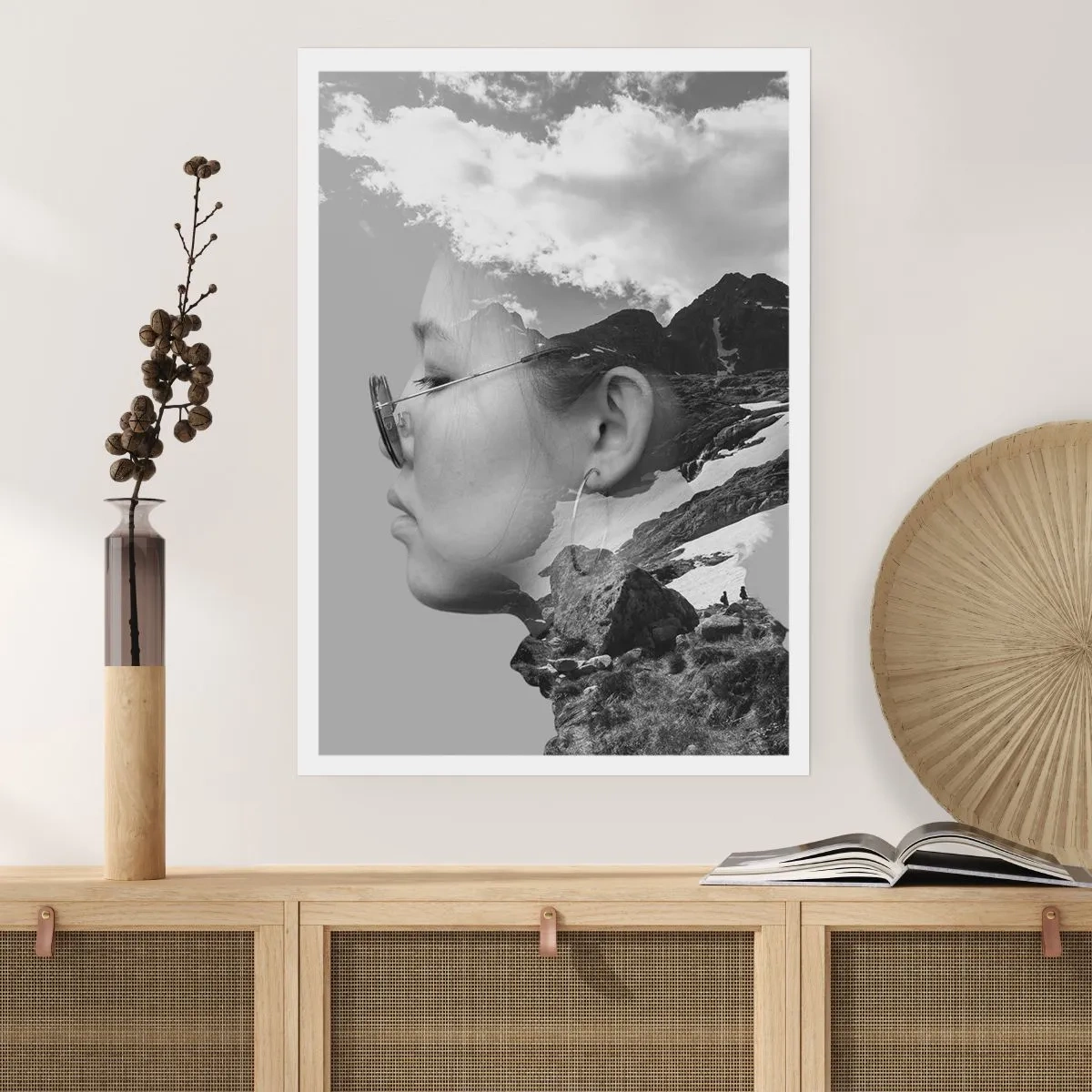 Poster - Ritratto montano nuvoloso - 40x50 cm