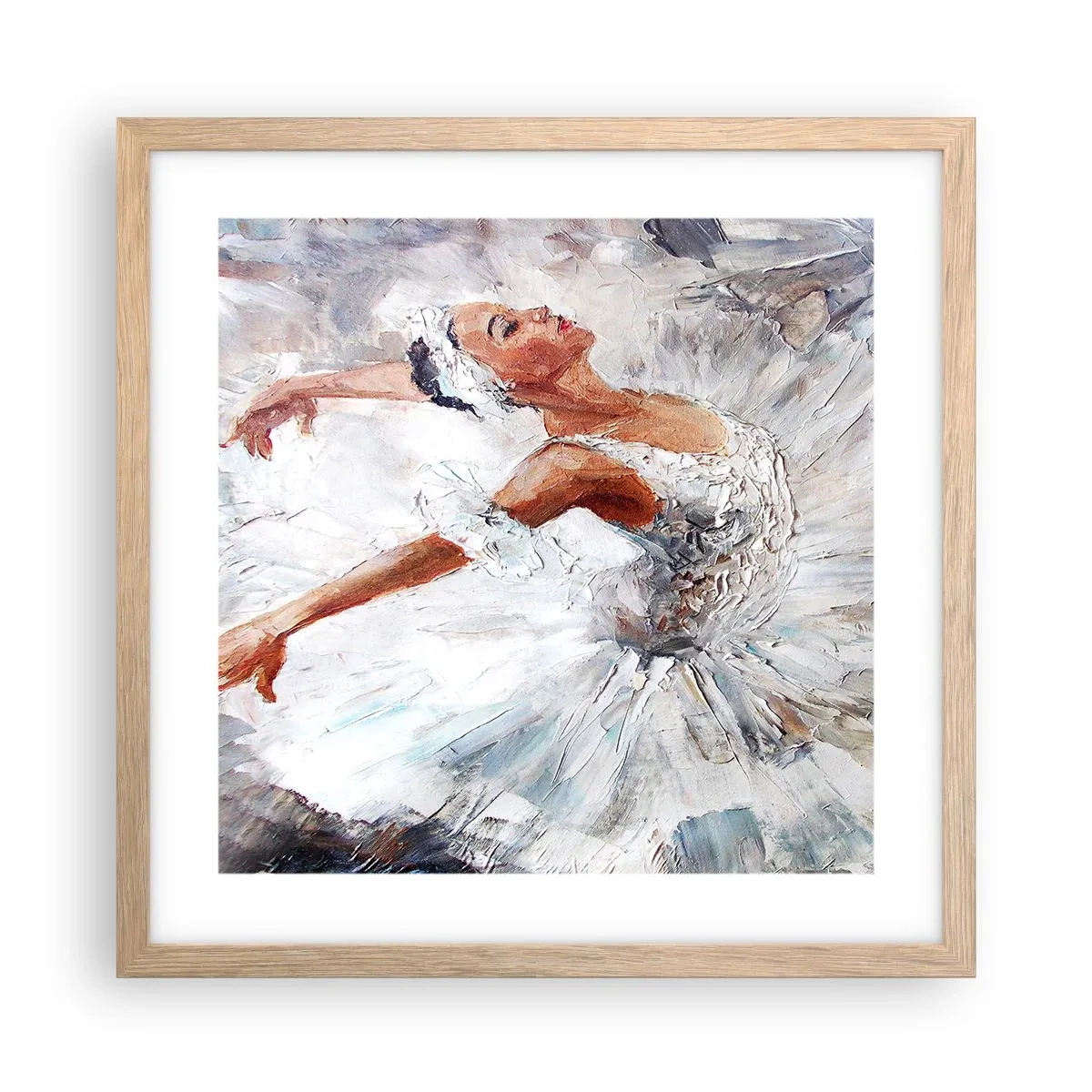 Poster in cornice rovere chiaro - Delicata e leggera come il tulle - 40x40 cm