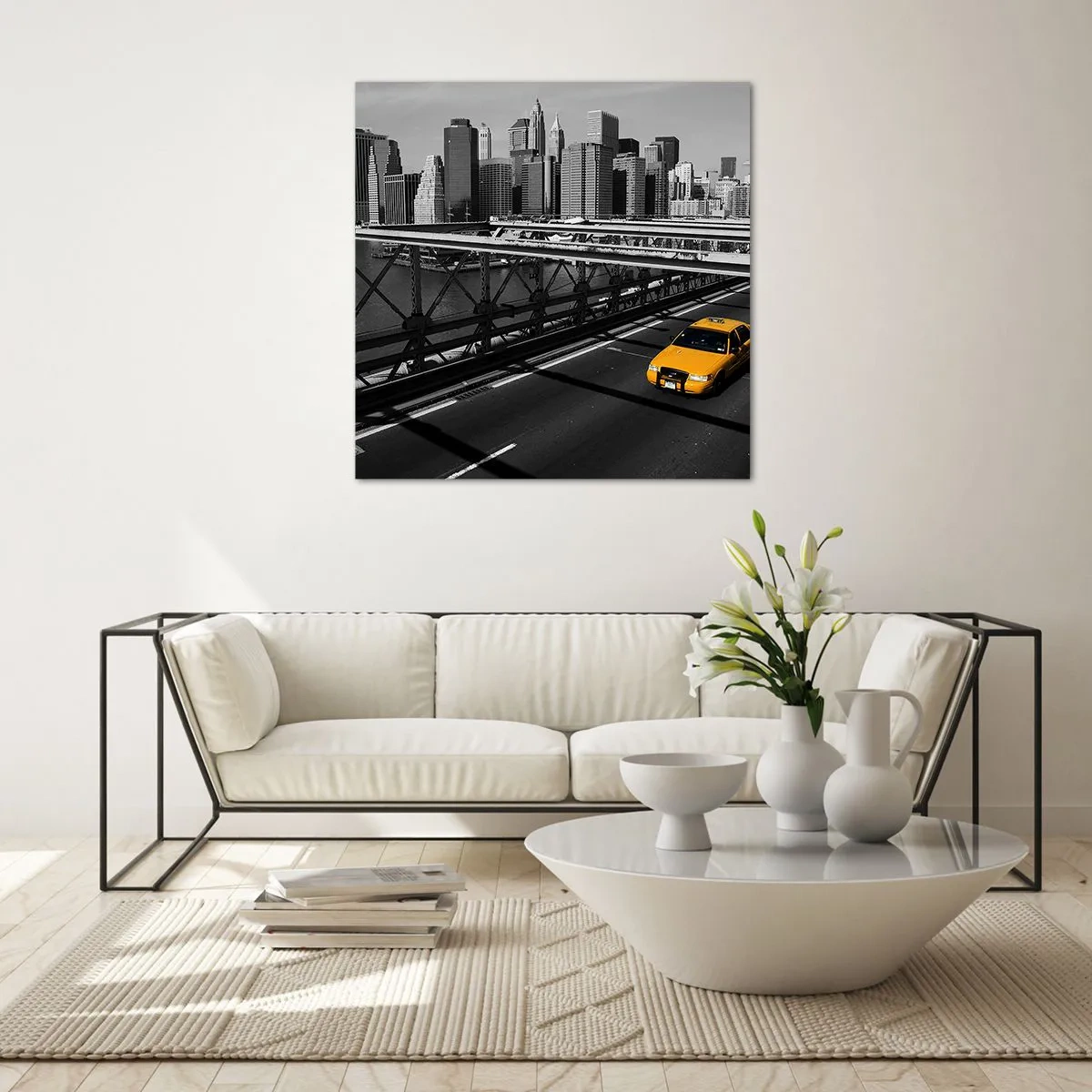 Quadro su vetro - Il colore della grande città - 70x70 cm