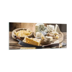 Quadro su vetro - Sorridi al formaggio - 100x40 cm
