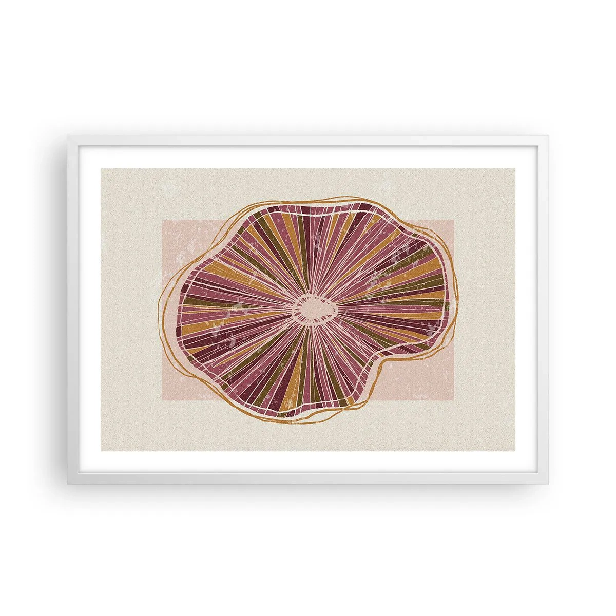 Poster in cornice bianca - Astrazione raggiante - 70x50 cm