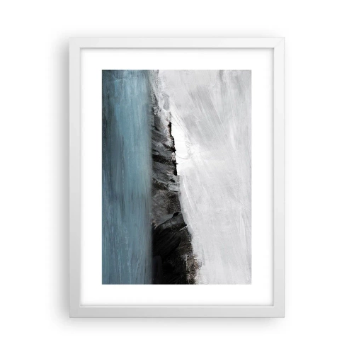Poster in cornice bianca - Acqua-terra: lo scontro degli elementi - 30x40 cm