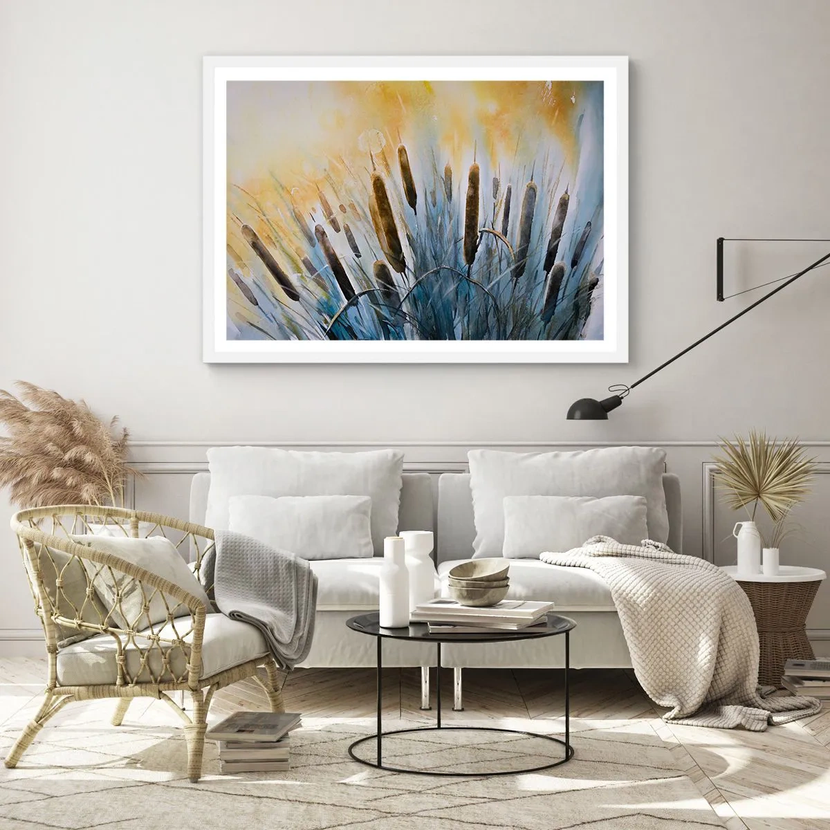 Poster in cornice bianca - Fresco dell'acqua, calore del sole - 91x61 cm