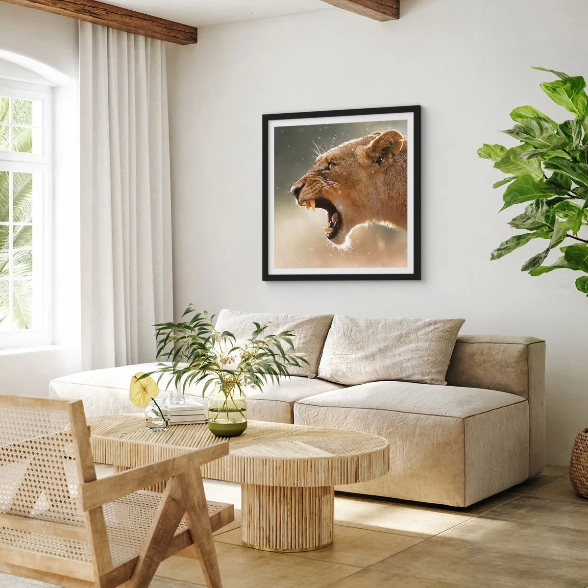 Poster in cornice nera - Prova a non ascoltare - 60x60 cm