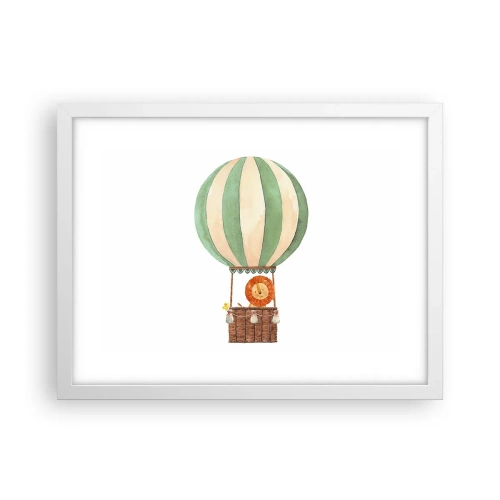 Poster in cornice bianca - I viaggi del leone - 40x30 cm