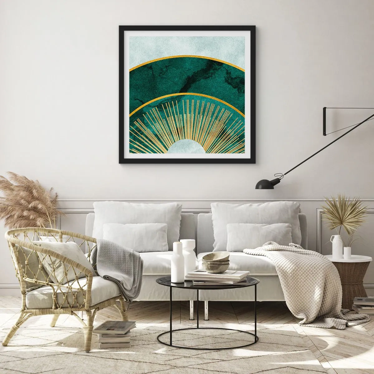 Poster in cornice nera - Un altro sistema solare - 60x60 cm