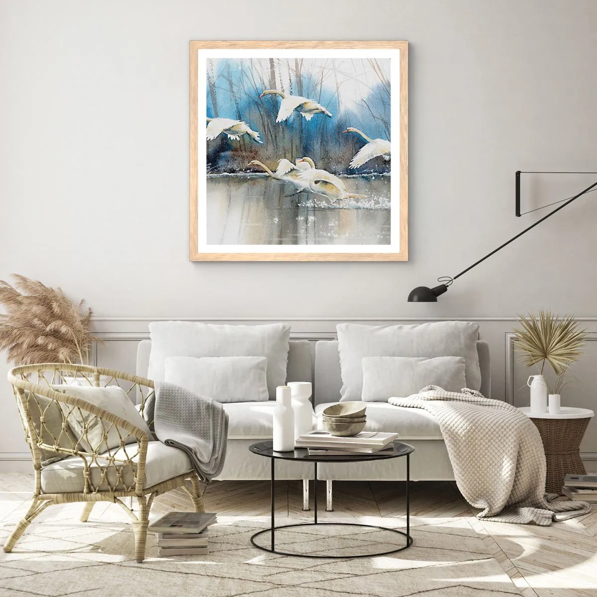 Poster in cornice rovere chiaro - Come la favola dei cigni selvatici - 30x30 cm