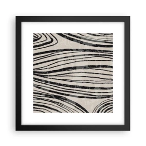 Poster in cornice nera - Una palude di linee - 30x30 cm