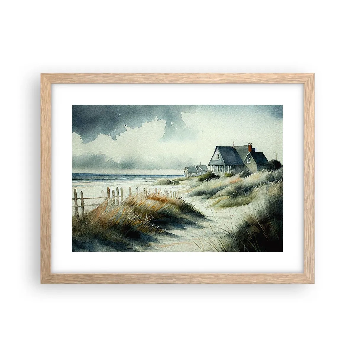 Poster in cornice rovere chiaro - Lontano dal caos - 40x30 cm