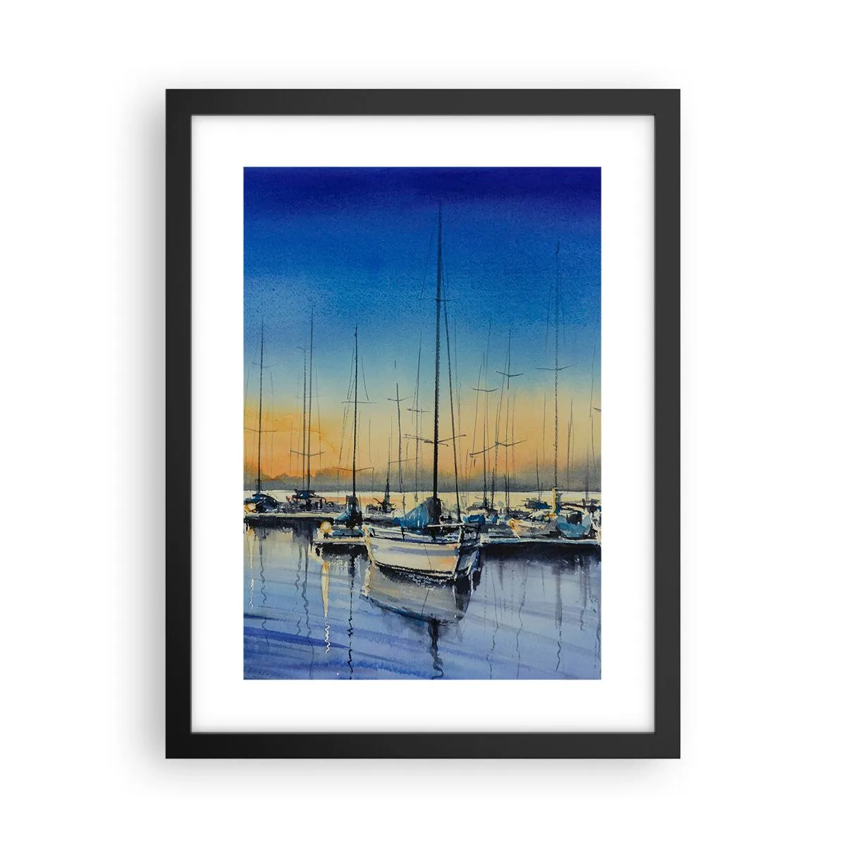 Poster in cornice nera - La fine di una buona giornata - 30x40 cm