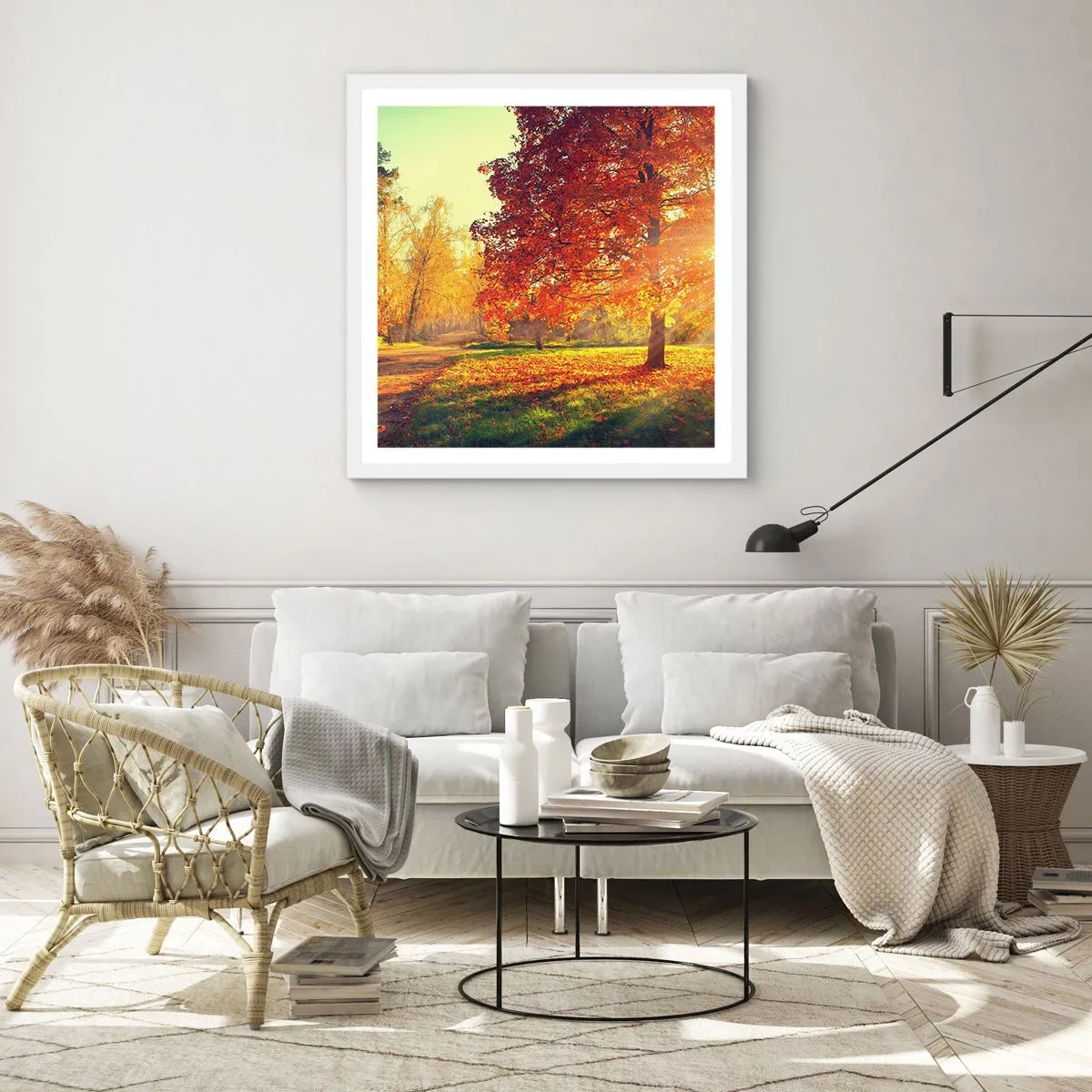 Poster in cornice bianca - Rosso è bello - 30x30 cm