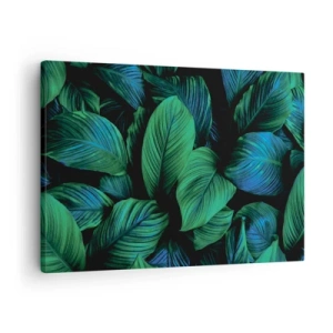 Quadro su tela - Stampe su Tela - Foglie verdi in stile minimalista - 70x50cm - Nella folla verde - Decorazione murale moderna per soggiorno e camera da letto ARTTOR