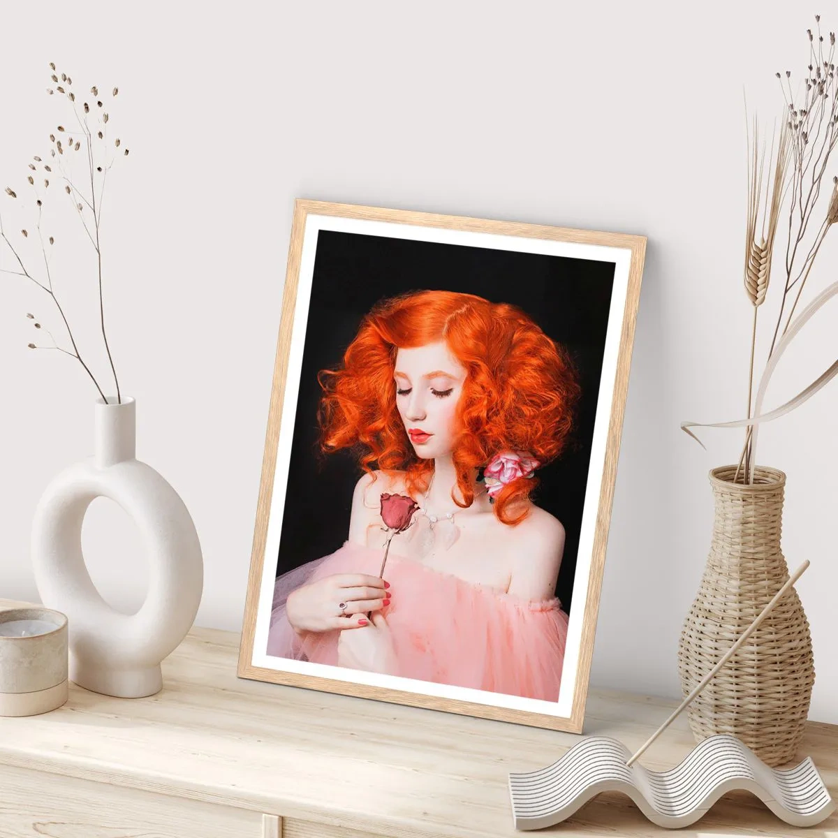 Poster in cornice rovere chiaro - In stile barocco - 70x100 cm