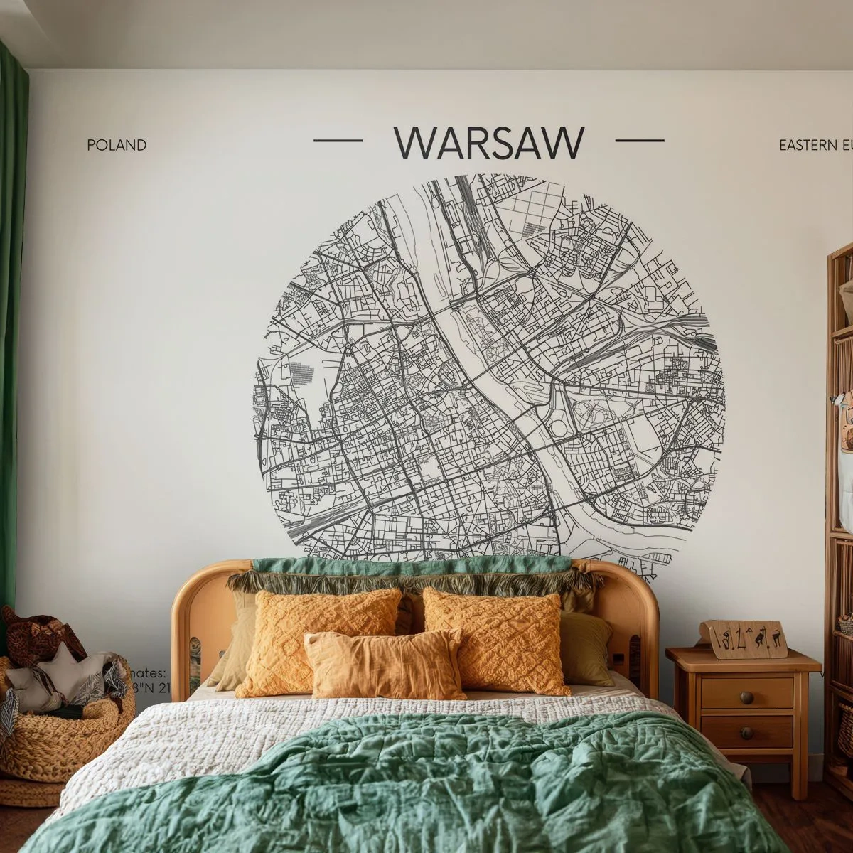 Fotomurali Standard Eco - Anatomia di Varsavia - Carta geografica, Varsavia, Polonia - 400x280 cm