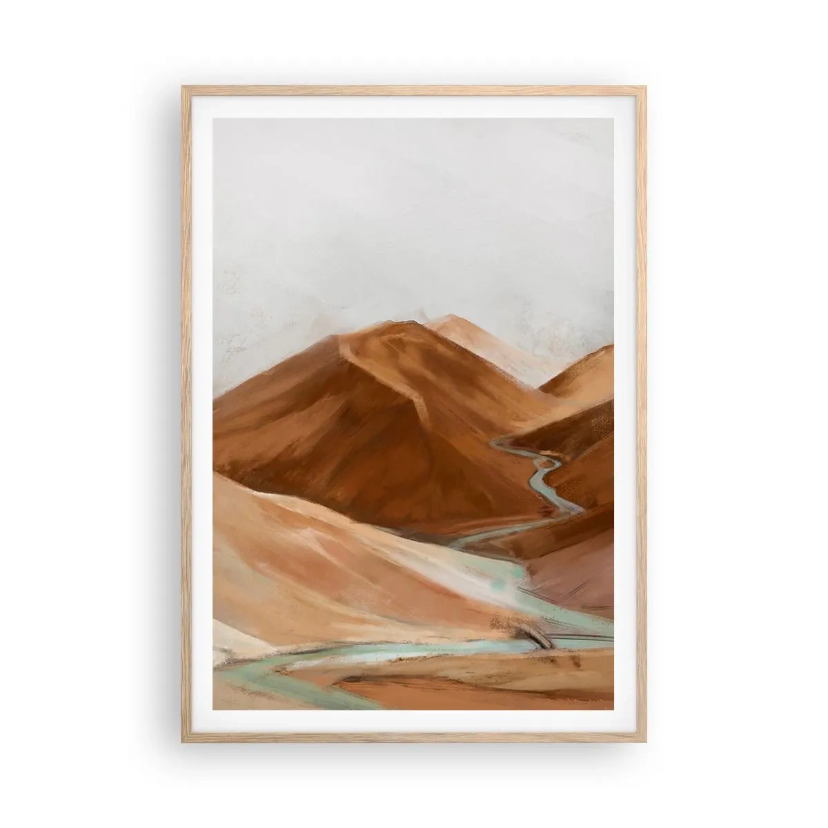 Poster in cornice rovere chiaro - Fino alla fonte - 70x100 cm