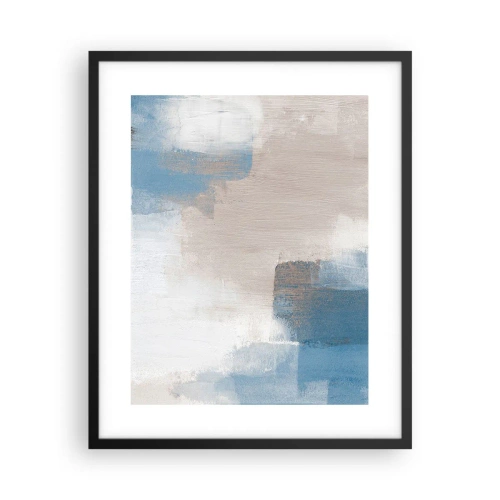 Poster in cornice nera - Astrazione rosa coperta dal blu - 40x50 cm
