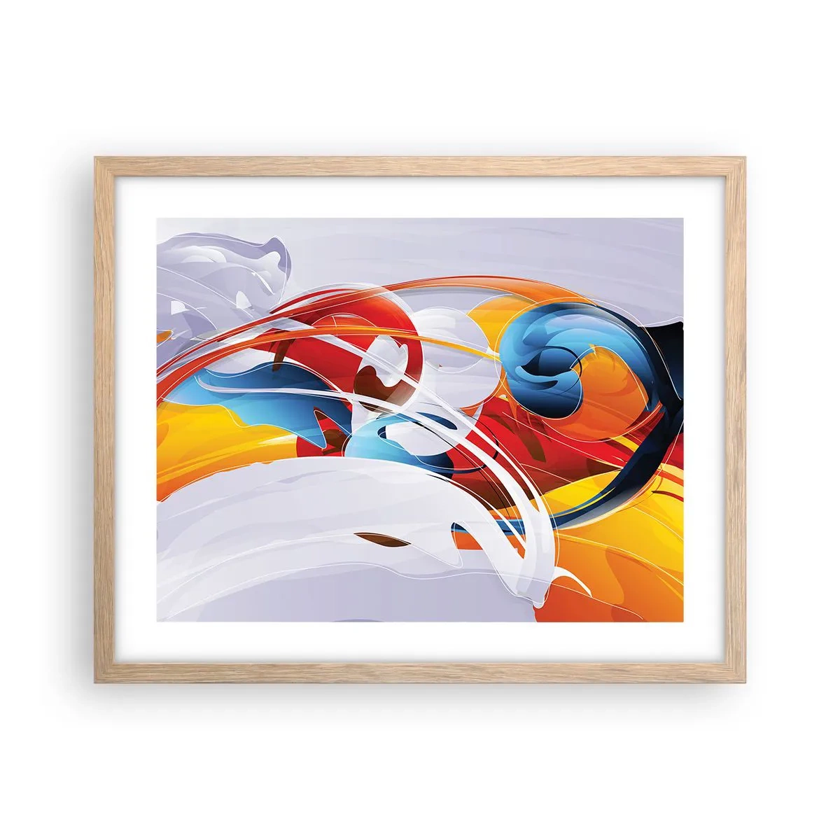 Poster in cornice rovere chiaro - La danza degli elementi - 50x40 cm