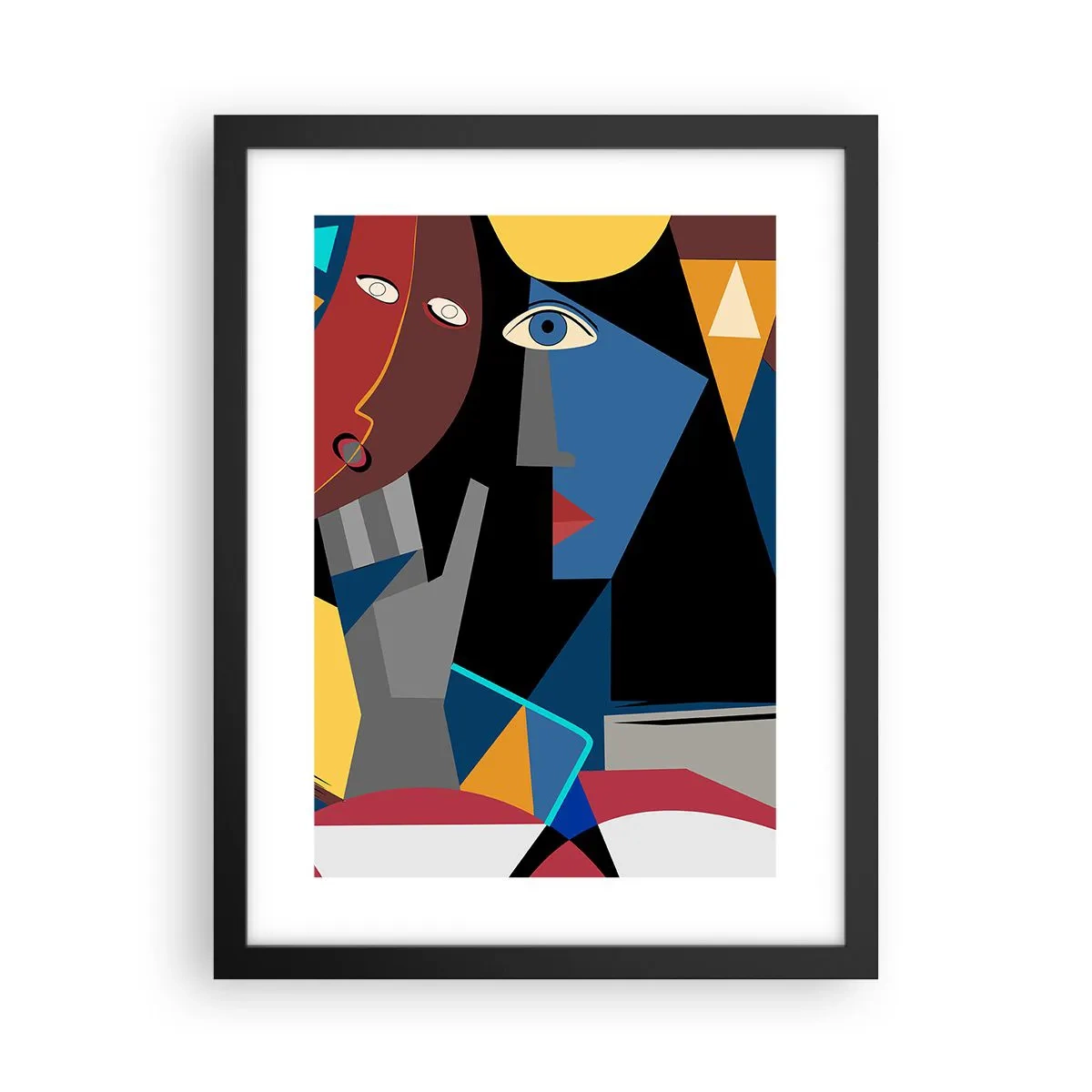 Poster in cornice nera - Dialogo di cubisti - 30x40 cm