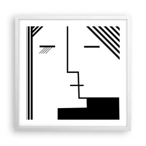Poster in cornice bianca - Semplicemente un bacio - 50x50 cm