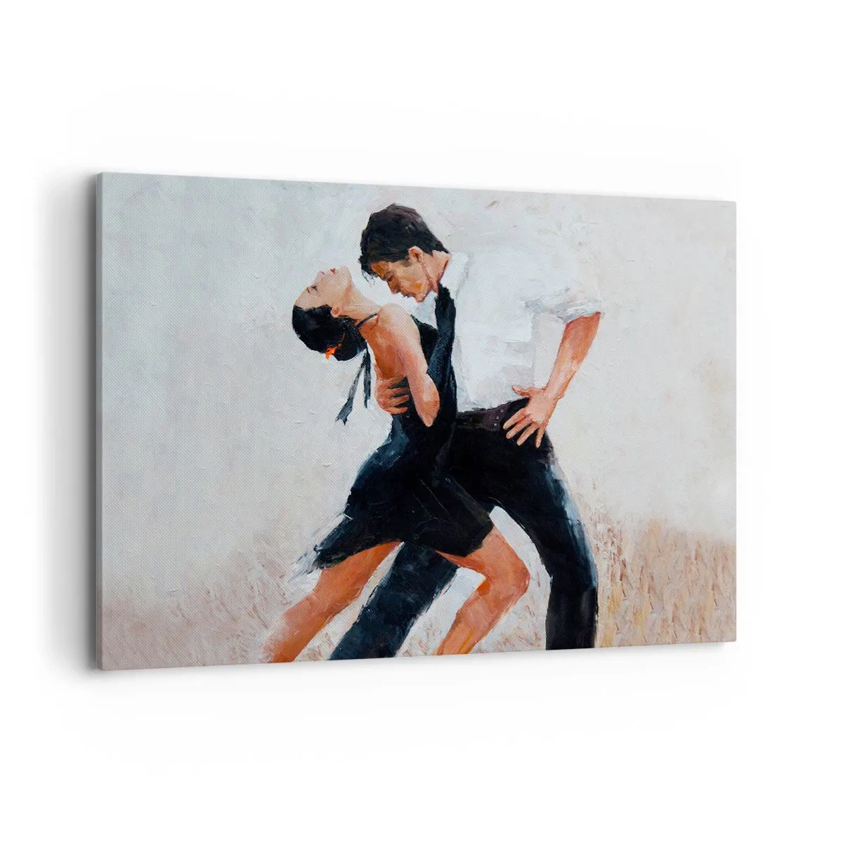 Quadro su tela - Stampe su Tela - Una coppia che balla in uno scatto elegante e sensuale - 120x80cm - Il tango dei miei sogni - Decorazione murale moderna per soggiorno e camera da letto ARTTOR