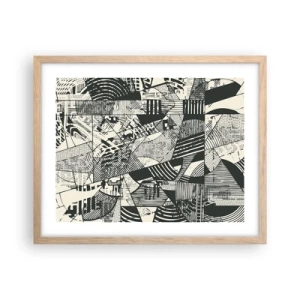 Poster in cornice rovere chiaro - Dinamica della contemporaneità - 50x40 cm