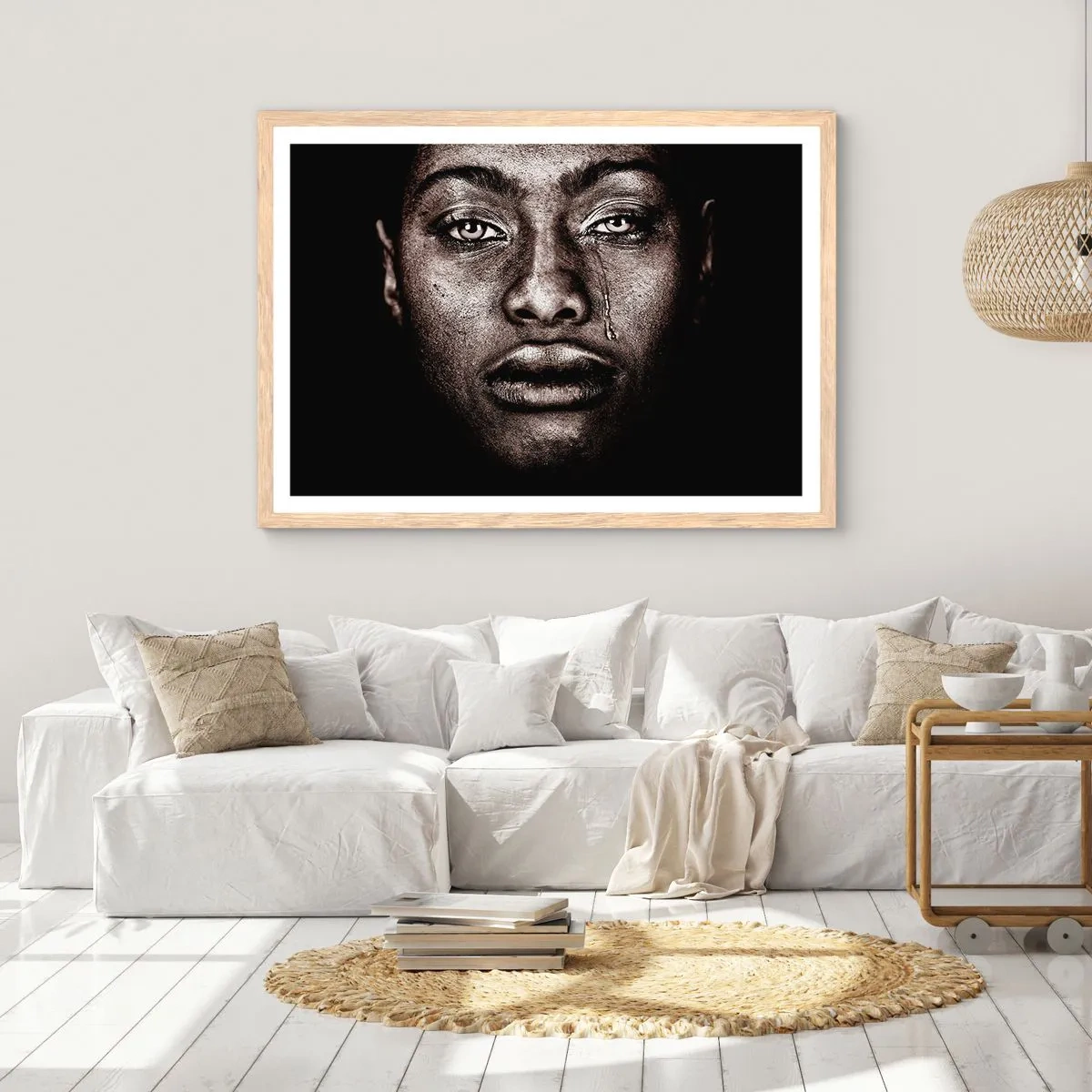 Poster in cornice rovere chiaro - Un'unica lacrima - 100x70 cm