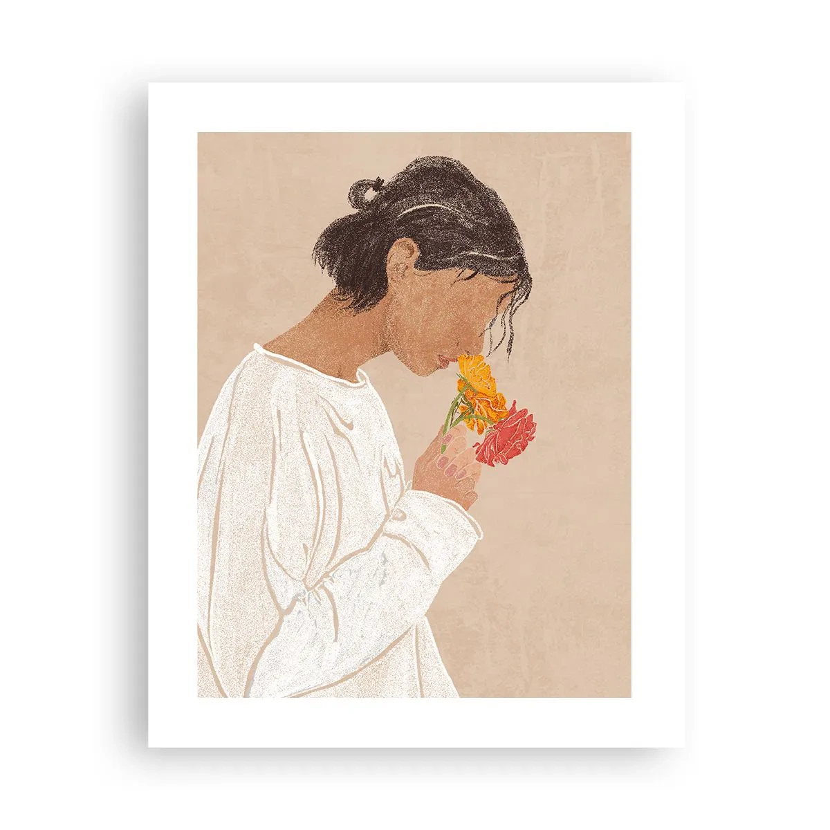 Poster - Ragazza con i fiori - 40x50 cm