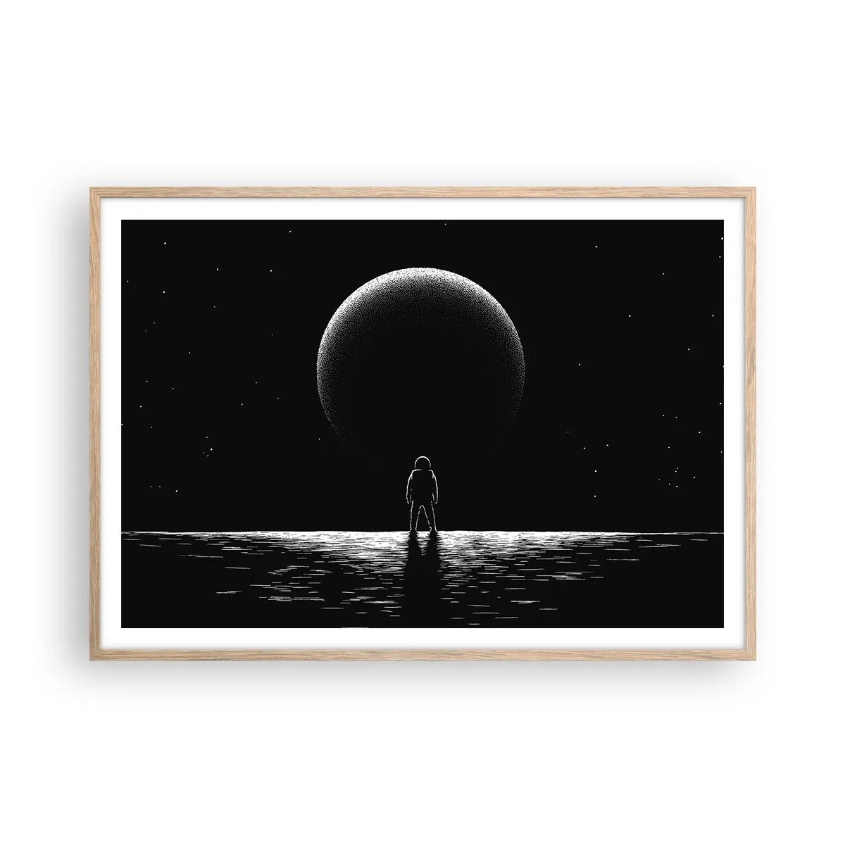 Poster in cornice rovere chiaro - Faccia a faccia - 100x70 cm