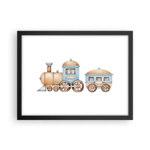 Poster in cornice nera - Fermo alla stazione... - 40x30 cm