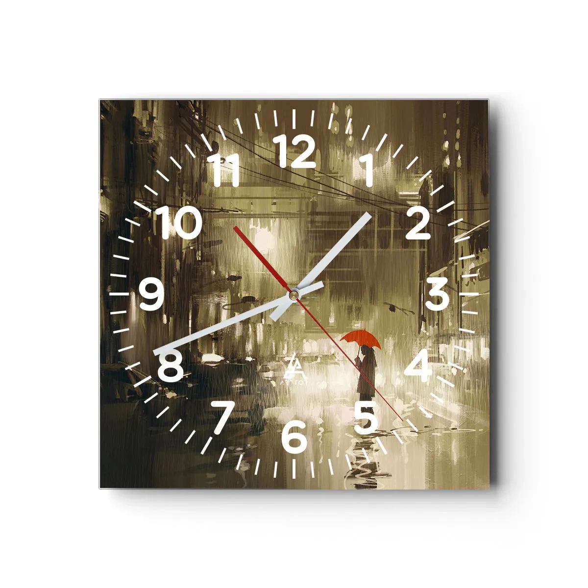 Orologio da parete - Orologio in Vetro - Sola ma non solitaria - 30x30 cm