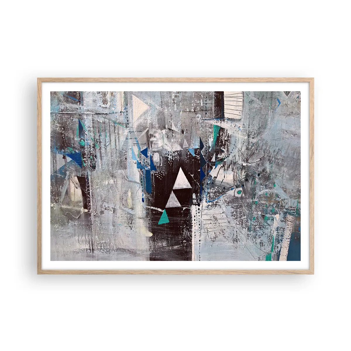 Poster in cornice rovere chiaro - L'ordine superiore dei triangoli - 100x70 cm