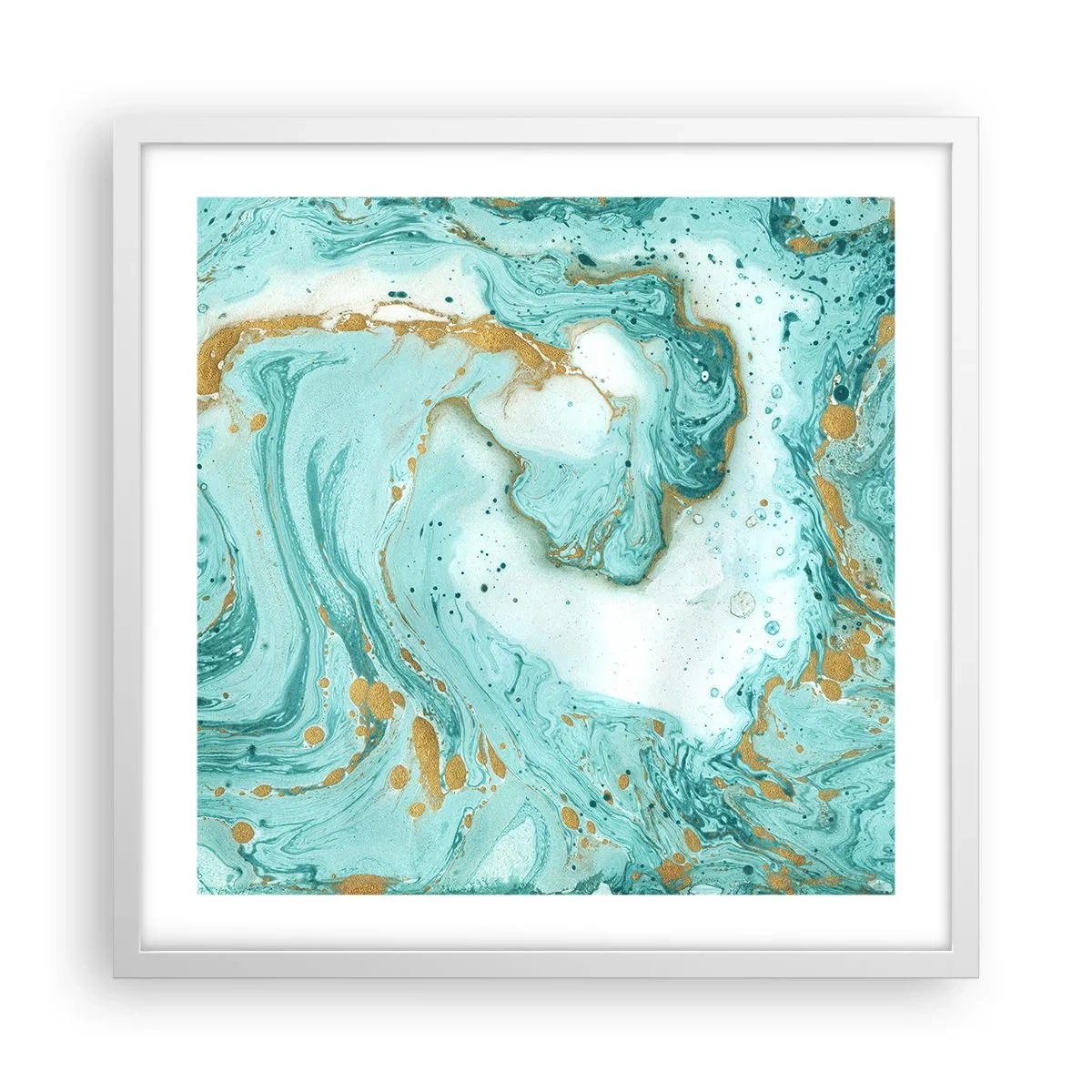 Poster in cornice bianca - La grande onda del periodo Edo - 50x50 cm