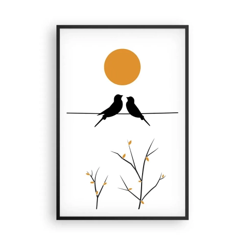 Poster in cornice nera - Sera da usignoli - 61x91 cm